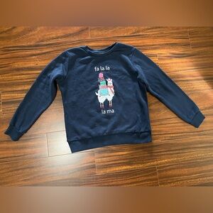 George women’s extra small sweatshirt, holiday llama graphic, navy